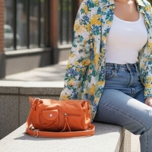 JC Fashion Orange Barrel Bag